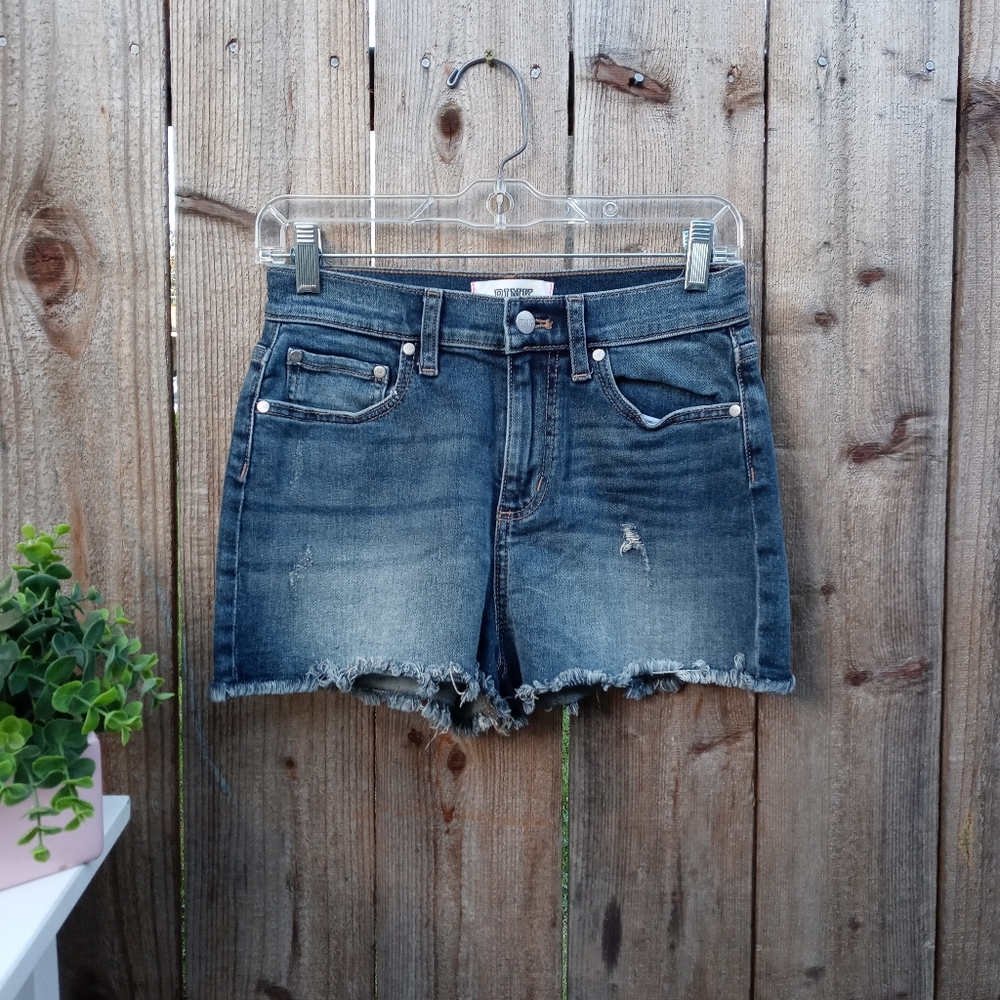 Pink Victoria's Secret High Waisted Raw Hem Shorts